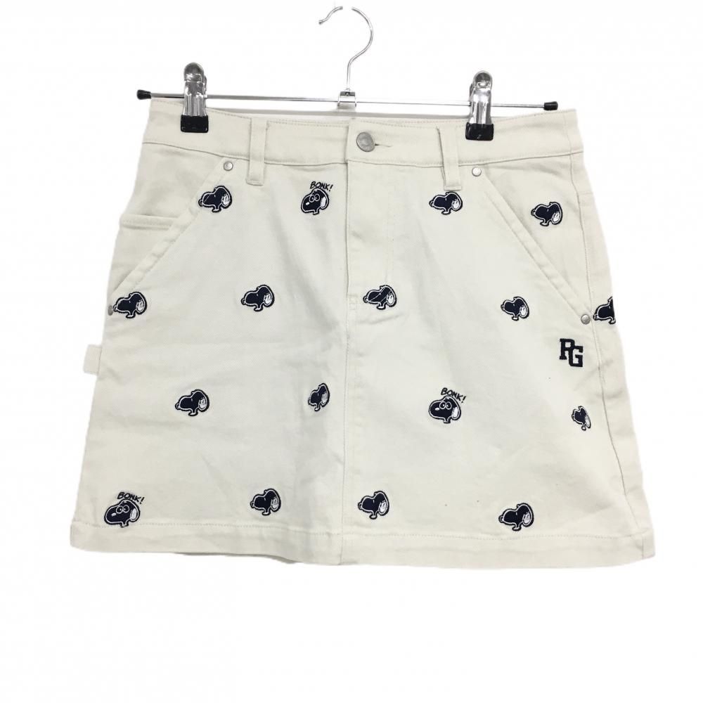 パーリーゲイツ×PEANUTS スカート 白×ネイビー スヌーピー総柄 ストレッチ レディース 00 XS ゴルフウェア PEARLY GATES