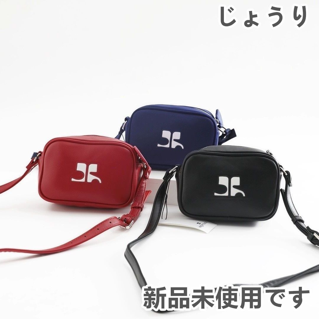 新品未使用 ヴィンテージ Courreges デカロゴ カメラバッグ ショルダー 