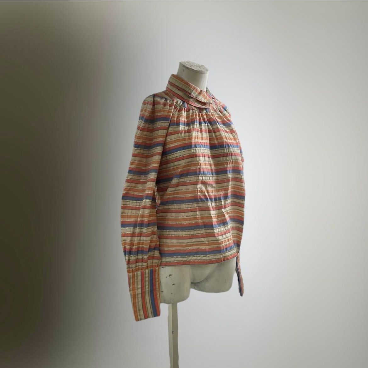 ヨーロッパ 80s ヴィンテージ ブラウス 変形 シャツ ユーロ ビンテージ