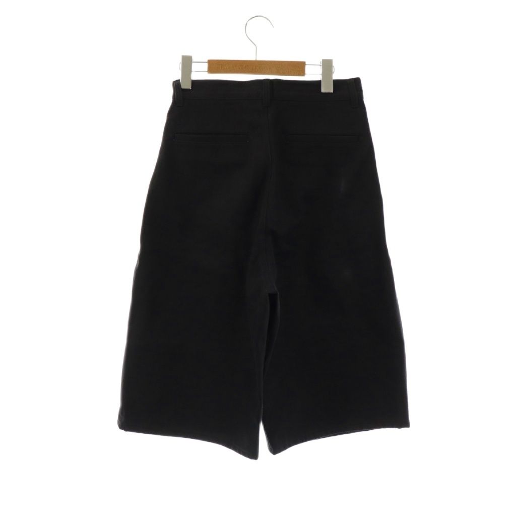 美品　ブラック ジッパー付き スキーハーフパンツ ザハイライツ thehighlights 25SS drill denim tuck half-bottom