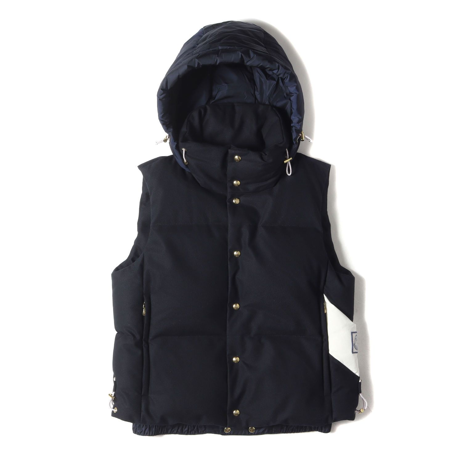 MONCLER GAMME BLEU モンクレールガムブルー ベスト サイズ:2 フード付き ウール ダウン ベスト ネイビー 紺 アウター ジャケット ブルゾン 上着 イタリア製【メンズ】