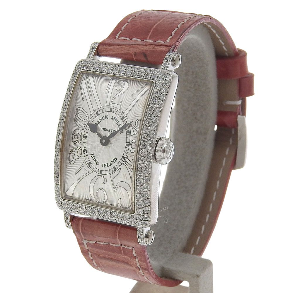 フランクミュラー FRANCK MULLER 902QZD ロングアイランド ダイヤベゼル K18WG クォーツ レディース _731054