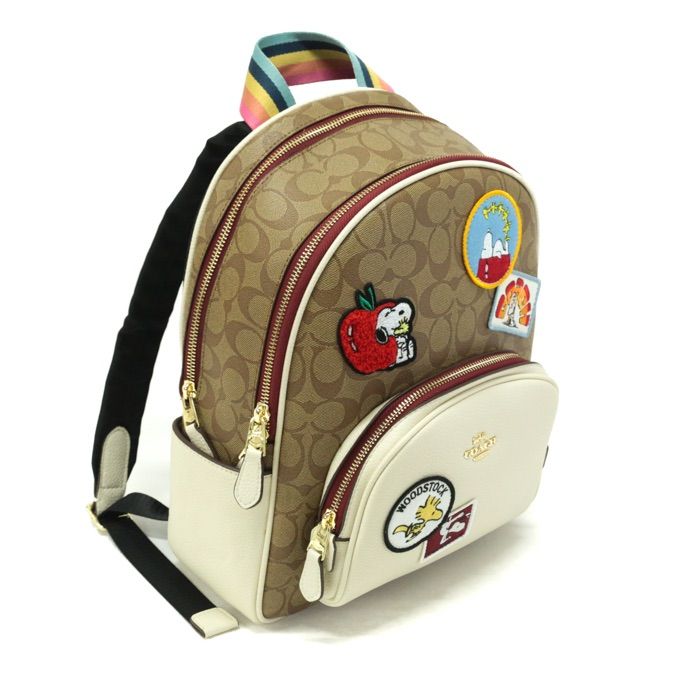 コーチ COACH バックパック PVC / レザー シグネチャー PEANUTS SNOOPY ピーナッツ スヌーピー コラボ C4115 リュック  リュックサック レディース メンズ ベージュ / アイボリー / マルチカラー 美品 中古 mbf04001 - メルカリ