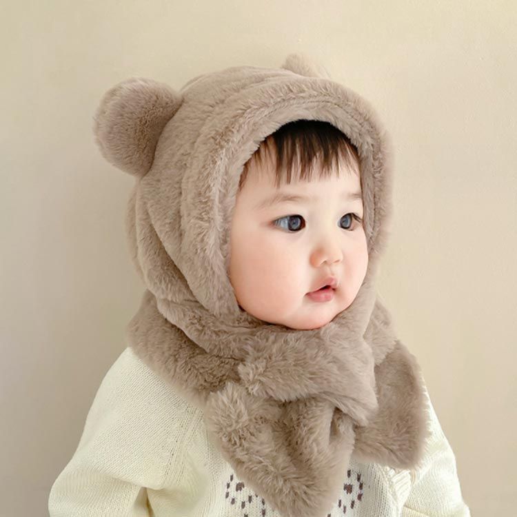 マフラー付き帽子