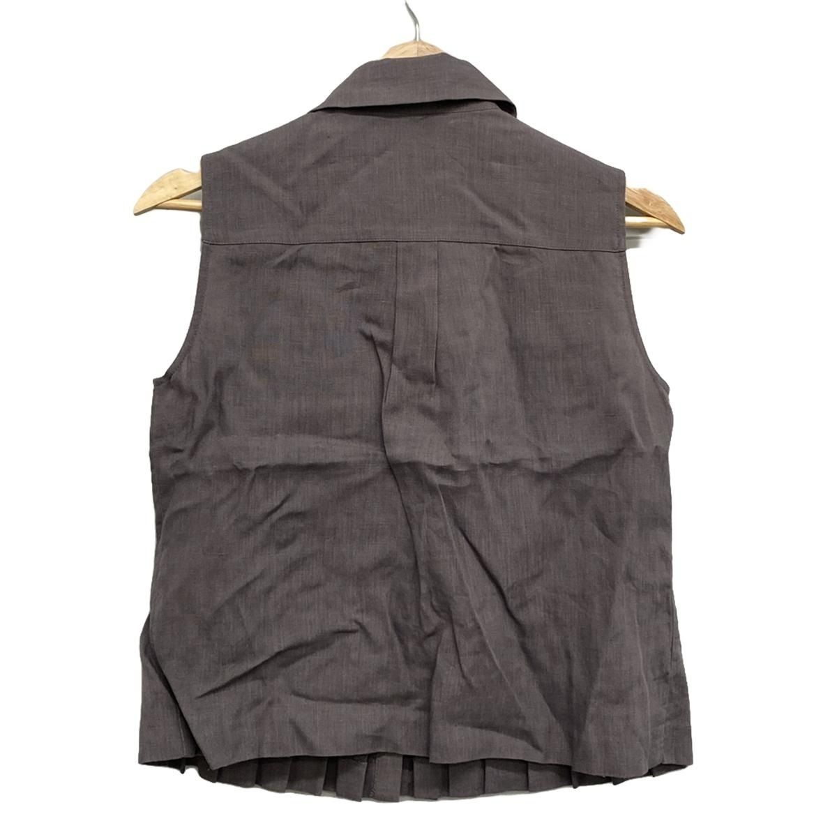FOXEY(フォクシー) ノースリーブシャツブラウス サイズ38 M レディース美品 - 36789 ダークグレー - メルカリ