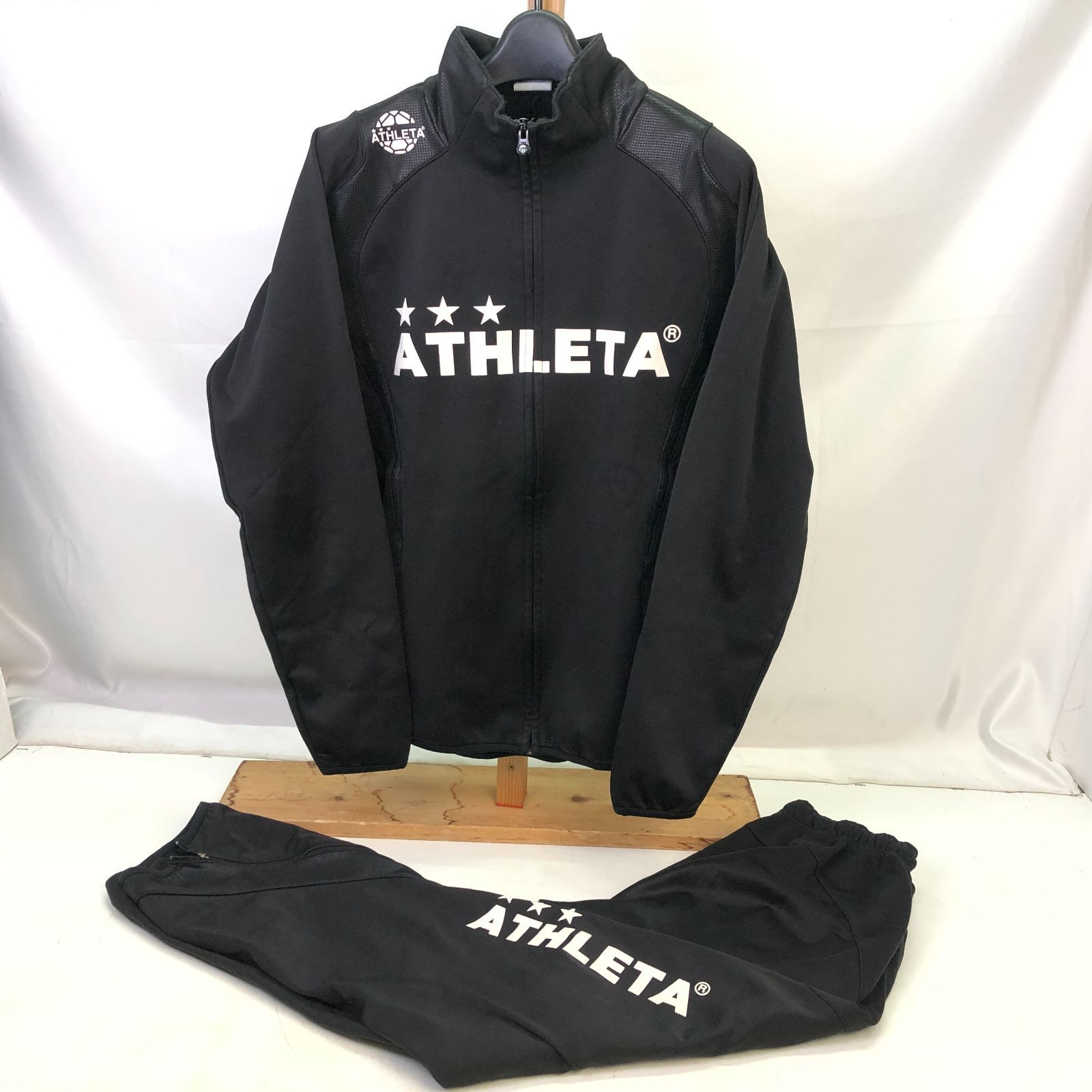 01m1457 ATHLETA アスレタ セットアップ Mサイズ 81-3-5819-5421 メンズ ジャージ 上下セット ブラック 黒 中古品