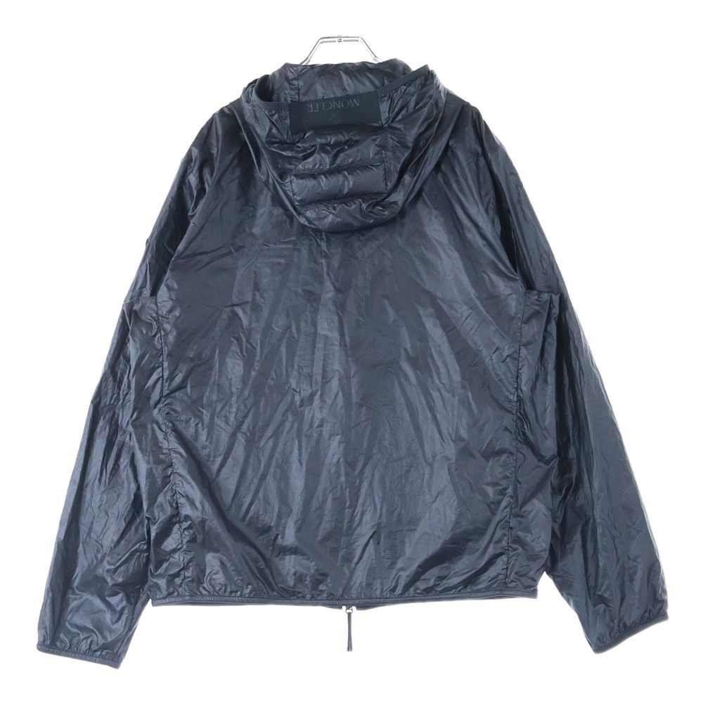 MONCLER モンクレール 24SS LUSENEY 袖ロゴパッチ ジップアップ フーデッドナイロンダウンジャケット ブラック J10911A00108