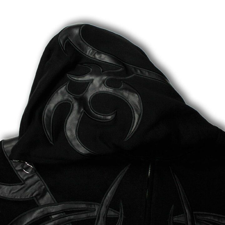 新作】【GALFY／ガルフィー・部族系ダブモコパーカー（ブラック