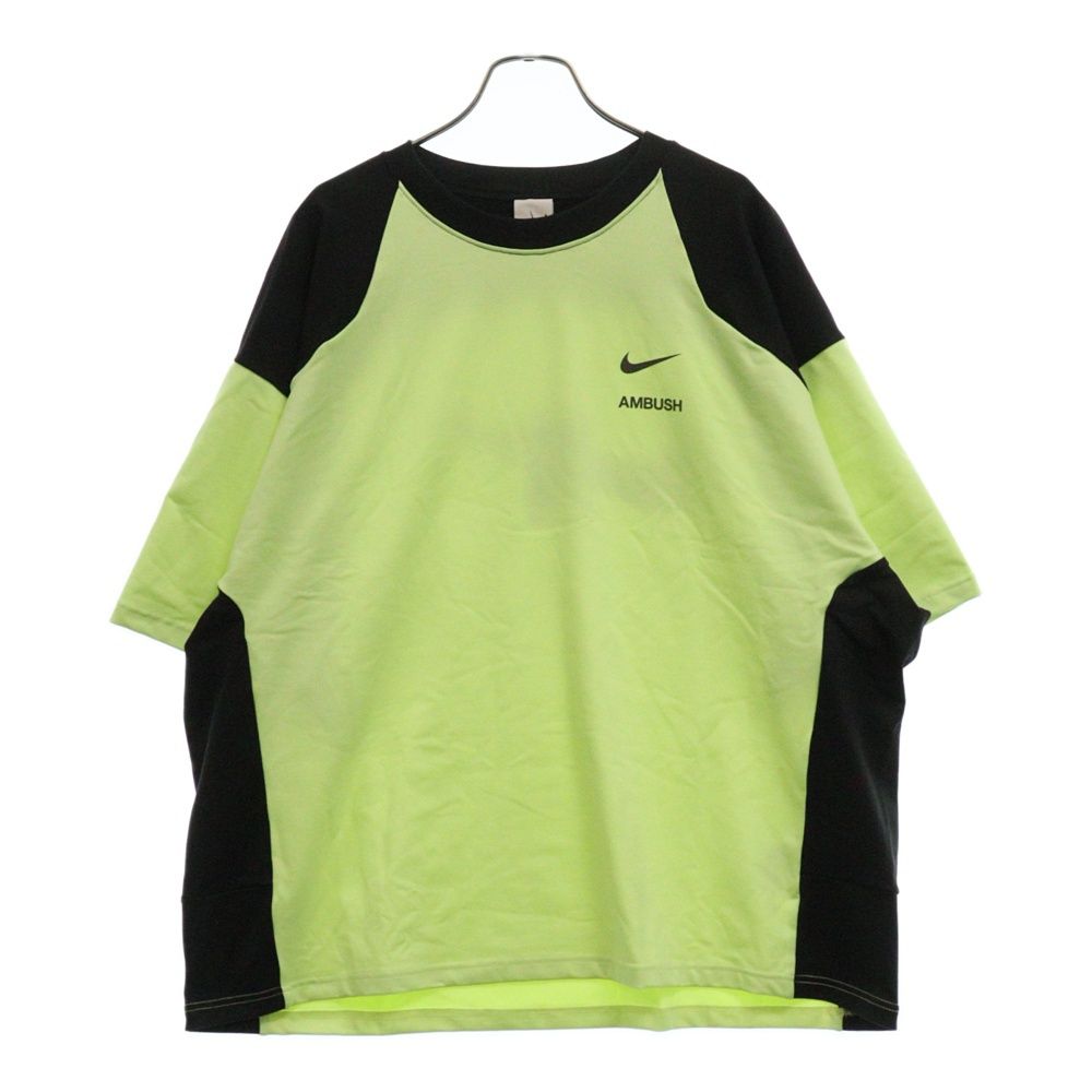 NIKE (ナイキ) ×AMBUSH AS U NRG SS TEE GHOST CW8002-358 アンブッシュ カラーブロック 半袖Tシャツ グリーン/ブラック