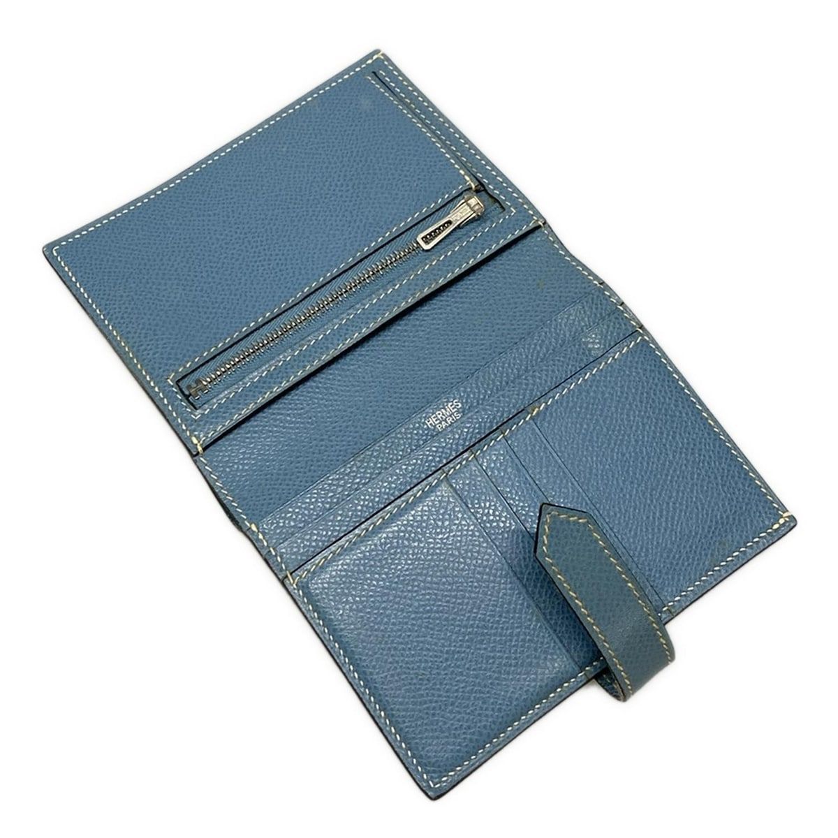 HERMES(エルメス) 2つ折り財布 ベアンコンパクト ブルージーン 新型  