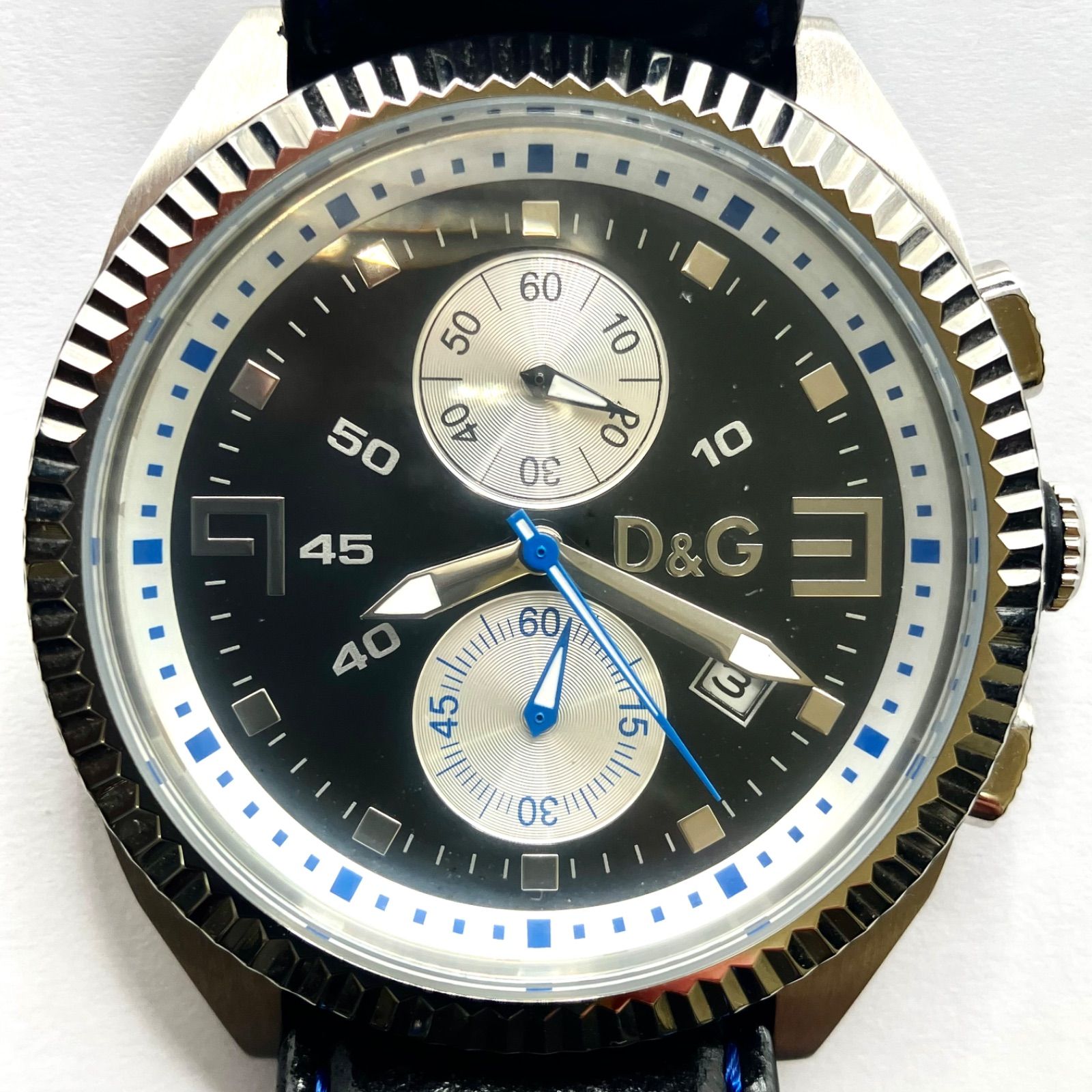 超人気⭐️DG TIME】 美品 ドルチェ＆ガッバーナ LOU CRONO クロノグラフ腕時計 DW0034 ブラック（AYA） たからやま  メルカリ