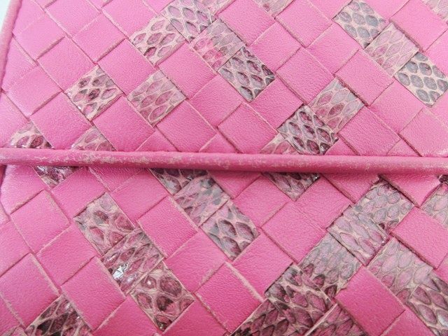ボッテガべネタ　ピンク 編み込みレザー 長財布 ボッテガヴェネタ BOTTEGA VENETA 長財布 ラウンドジップ
