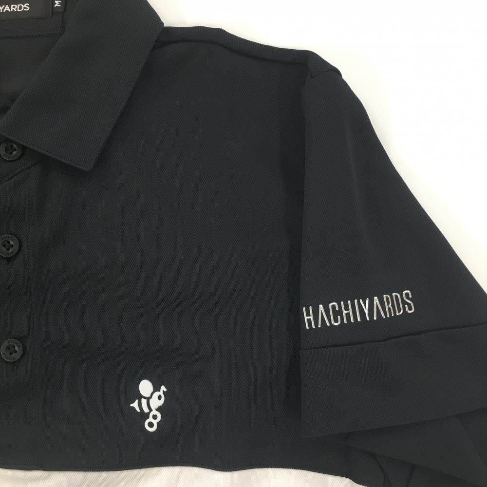 coco 中古 ハチヤーズ 8YARDS レディース 半袖ポロシャツ M 黒 ブラック 立体ロゴ 中古 レディース ハチヤーズ 8YARDS 半袖ポロシャツ M 黒