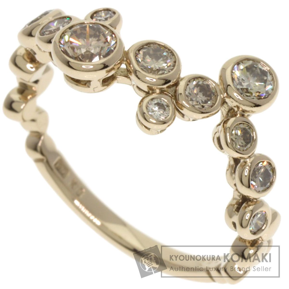 Kashikey カシケイ ベゼル ブラウン ダイヤモンド リング 指輪 K18YG レディース