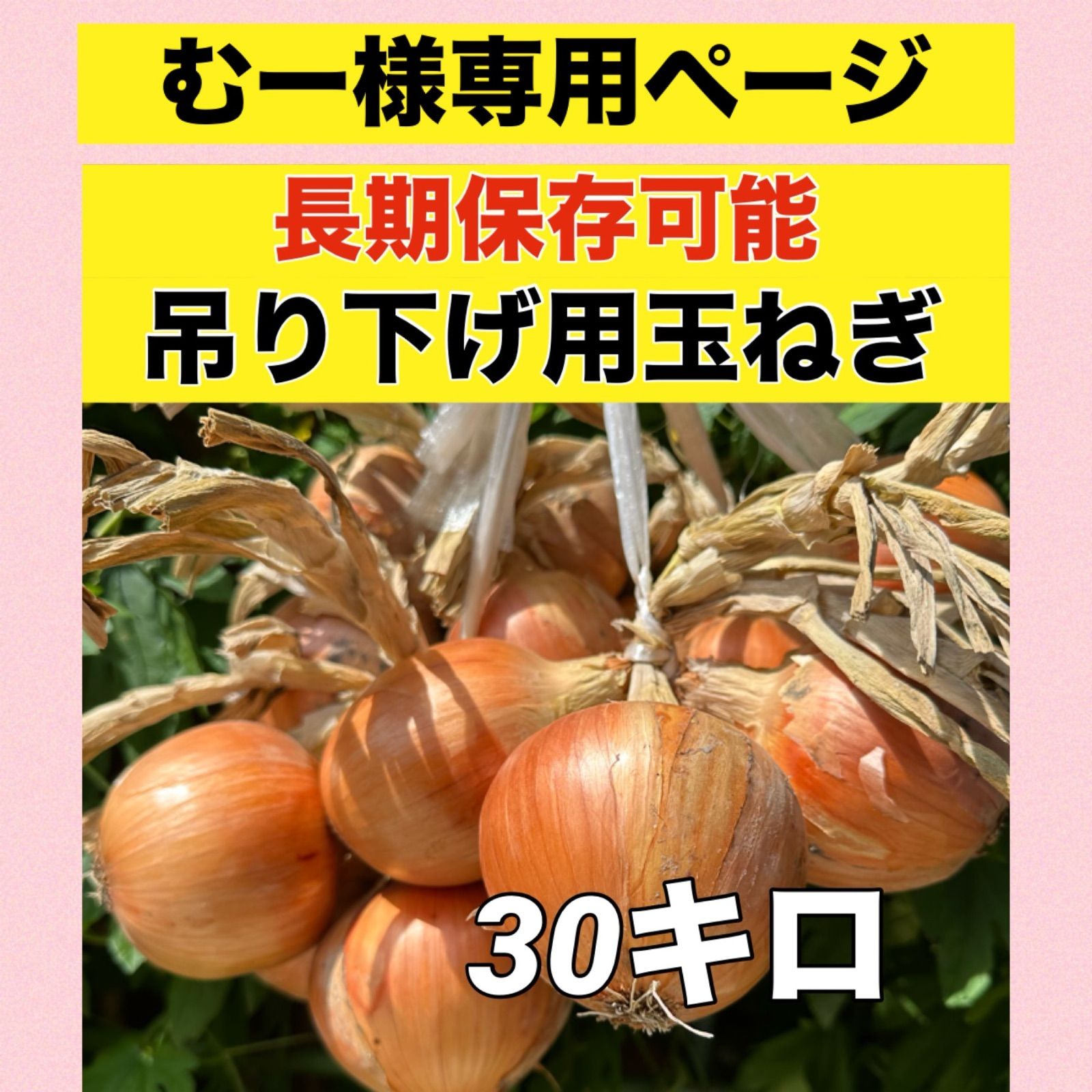 むーページ‼️吊るして保存可能‼️玉ねぎ30キロ‼️