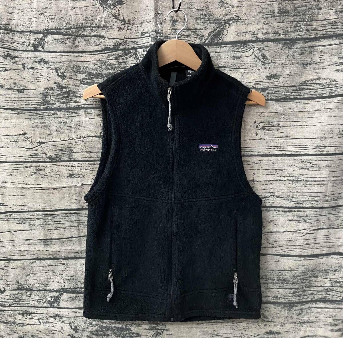 アウトドア Patagonia 25150 フリースベスト USA製 ブラック size:S