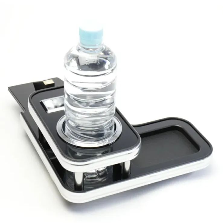 メーカー直送 スペーシア スペーシアカスタム MK53S フロント用 ピアノブラック スリーピース オリジナル 自動車用 センターテーブル ドリンクホルダー 付き コースター付属 ThreePiece!エンブレム付属 フロント テーブル BRIGHTFACE_UK