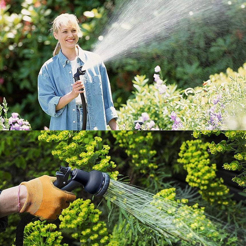 散水ホース 軽量で多機能 3倍に伸びる 家庭菜園 ホース 散水ホース 4個  