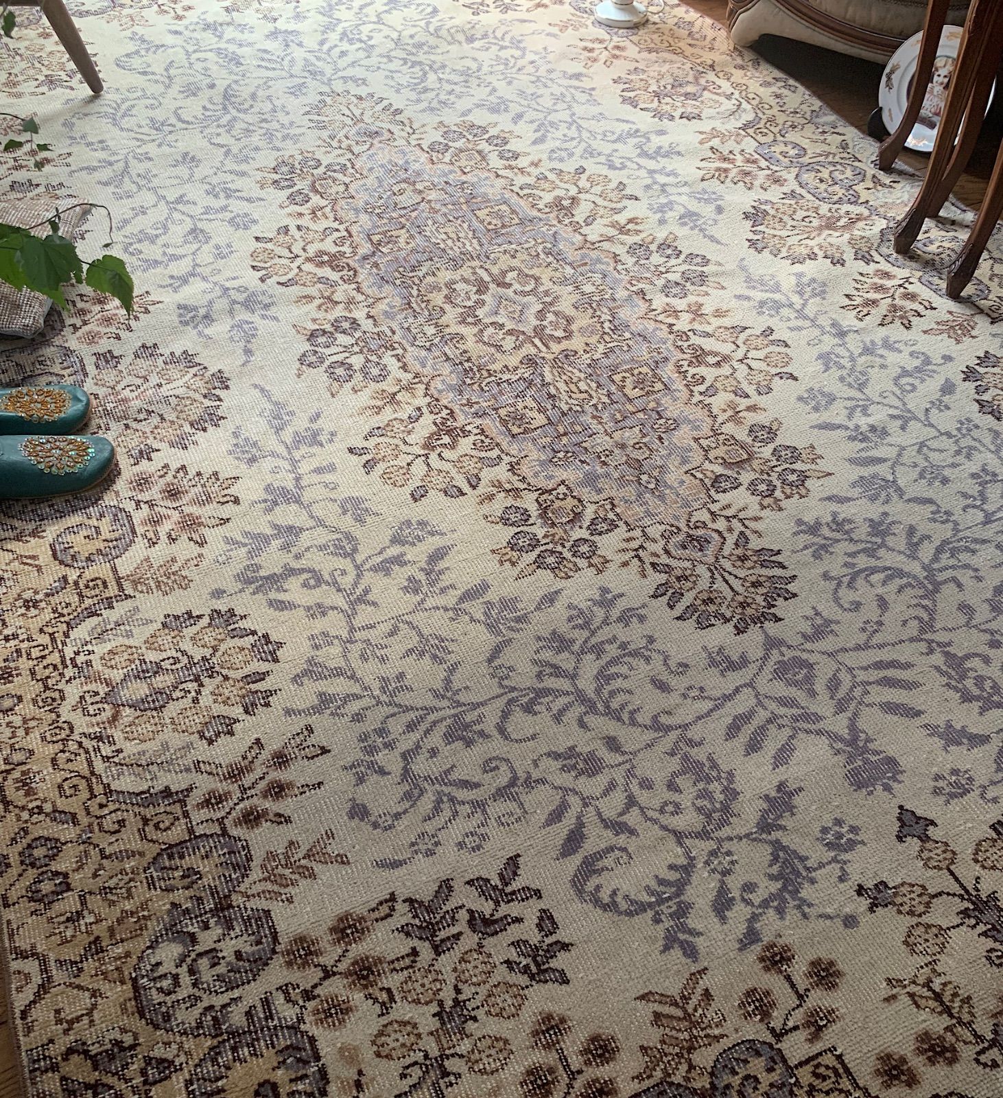 特大 超大判 287×167イエローゴールド ボタニカル トルコヴィンテージ