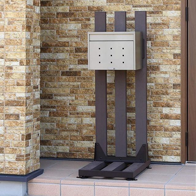 ポストスタンド 支柱 柱 人工木ポストスタンド PS-03J ブラウン グリーンライフ ポスト 郵便ポスト 郵便受け 新聞受け 郵便 メール便 新聞 朝刊 夕刊