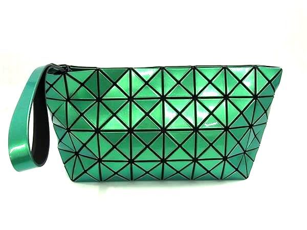 BAO BAO ISSEY MIYAKE バオバオイッセイミヤケ PVC クラッチバッグ セカンドバッグ グリーン系 FI8981