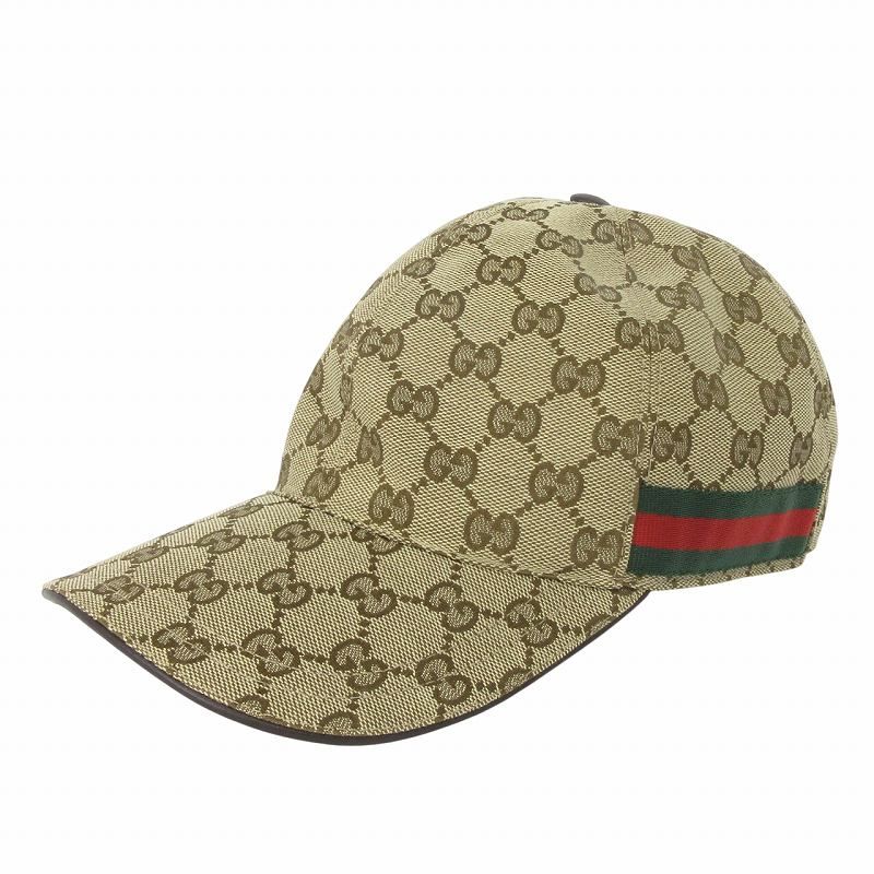 グッチ GUCCI GGキャンバス ベースボールキャップ 総柄 200035 ベージュ 帽子 AA