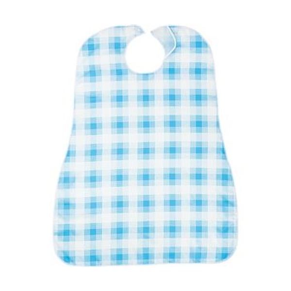 (まとめ)カネモ商事 LOr食事用エプロンブルーチェック 1セット(5枚)【×3セット】