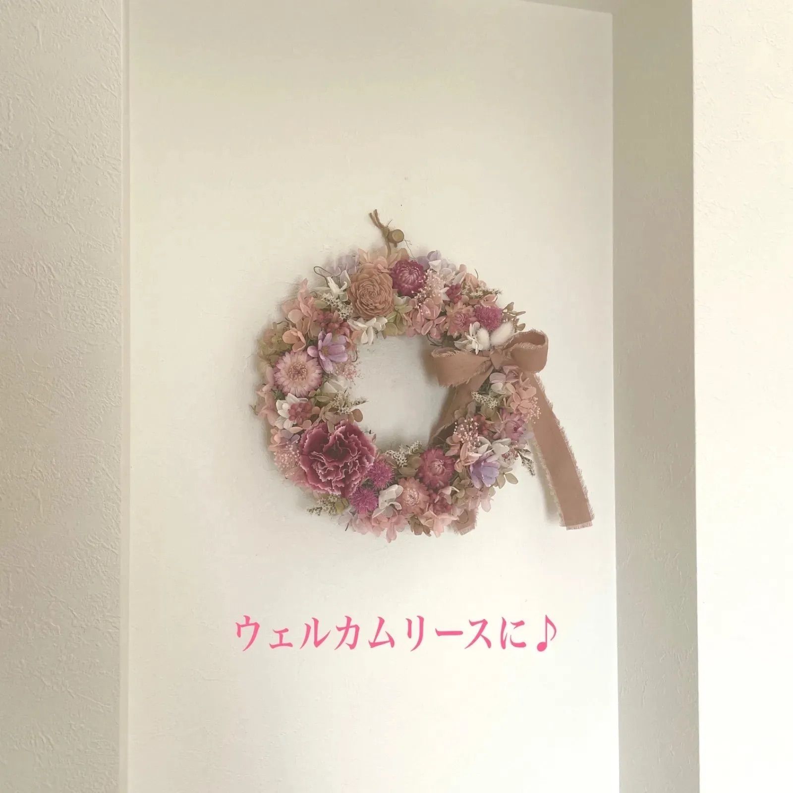 ＊アンティークピンク＊プリザーブドフラワーリース