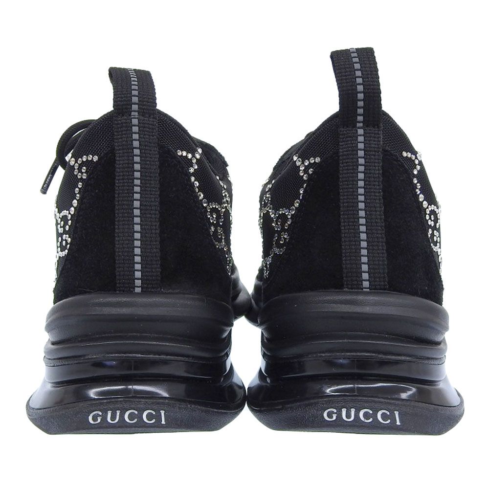 GUCCI - GUCCIグッチラインストーンロゴメッシュブラック