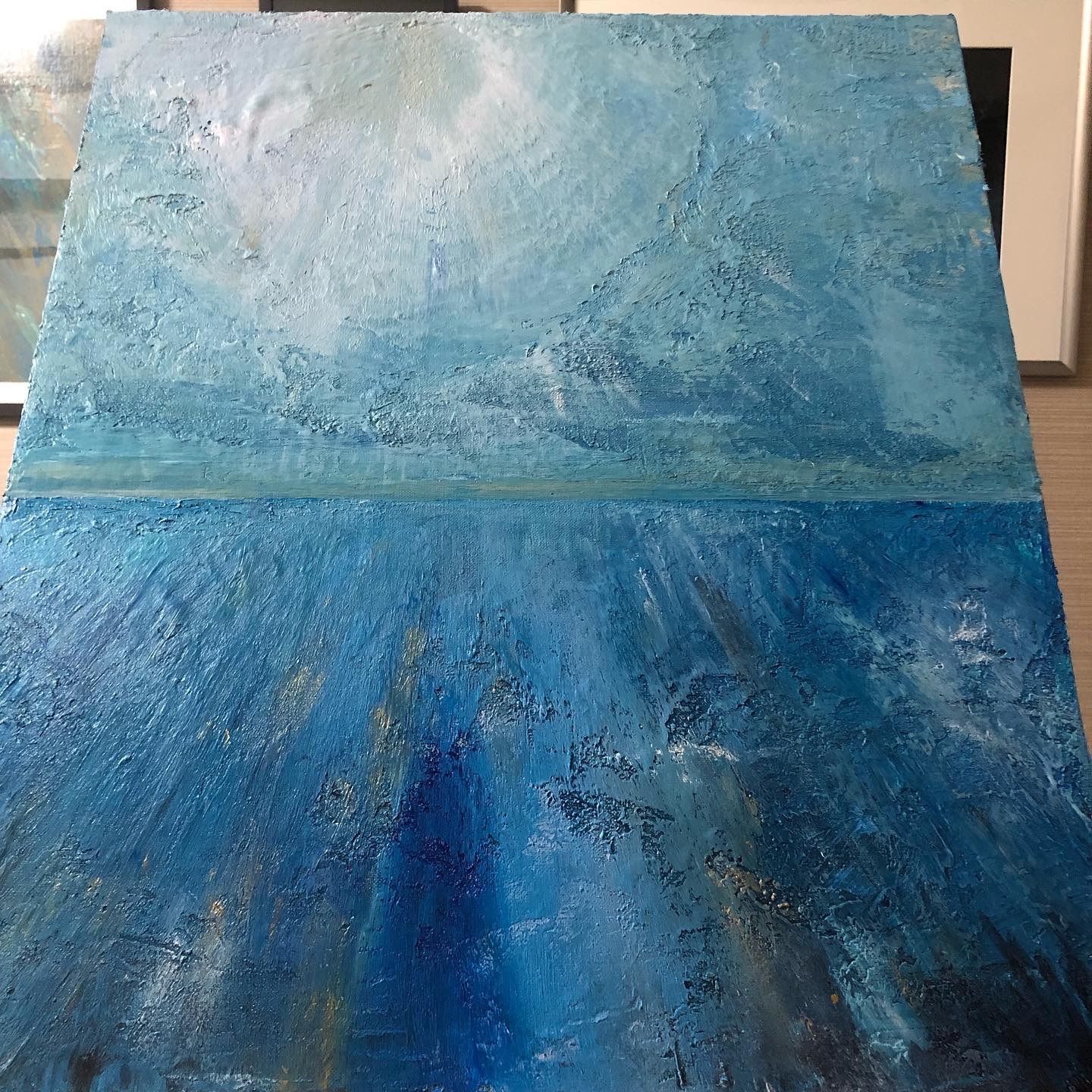 530×455×20 F10号 原画 海 空 絵画 キャンバス 抽象画 - メルカリ