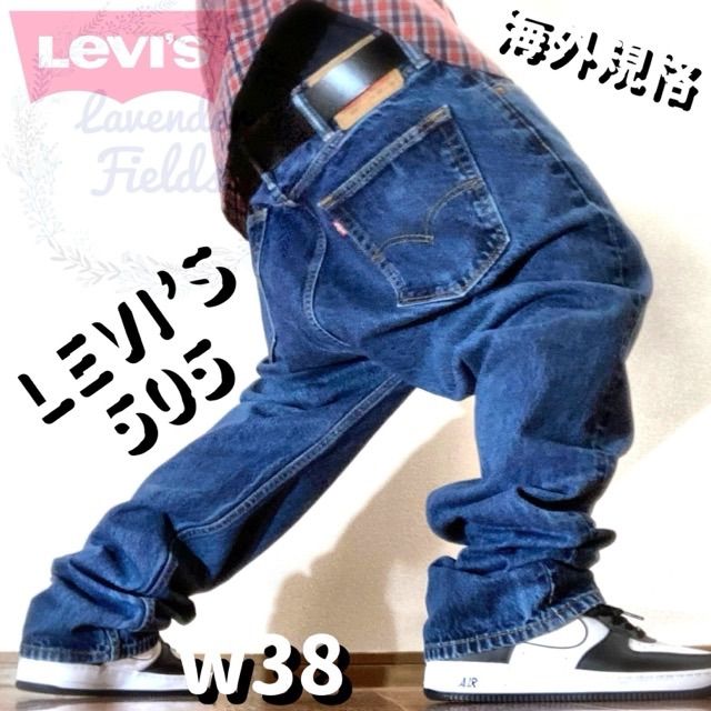 リーバイス505LEVI'Sデニムパンツw38大きいサイズバギーパッチロゴ極太