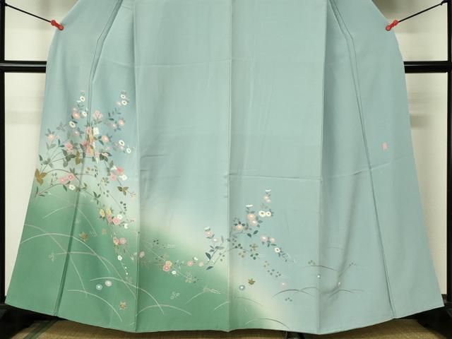【訪問着】 友禅・作家物・風景花文・暈し染め・正絹❣️ 逸品✨No.1303❤️ 訪問着】 友禅・作家物・風景花文・暈し染め・正絹❣️ 逸品✨No