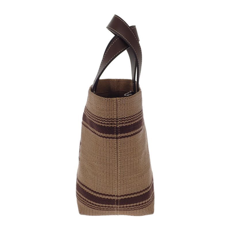 CELINE　ミニカバトート 2WAYバッグ レザー ラフィア ブラウン CELINE】ミニカバトート 2WAYバッグ レザー ラフィア ブラウン