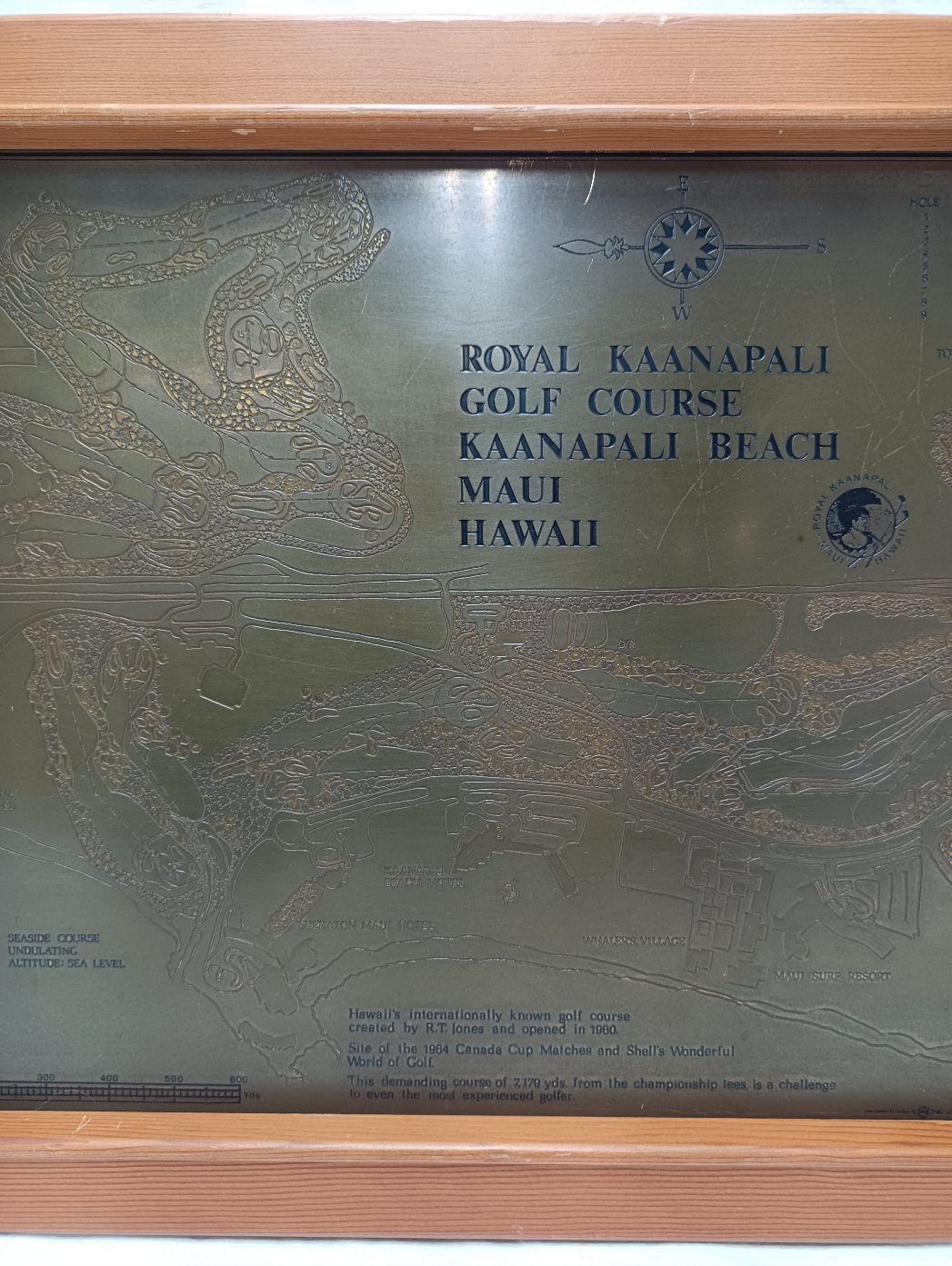 ・マウイ島　ロイヤル　カアナパリゴルフコース　銅板レリーフ　by LENOX マウイ島ロイヤルカアナパリゴルフコース銅板レリーフby LENOX