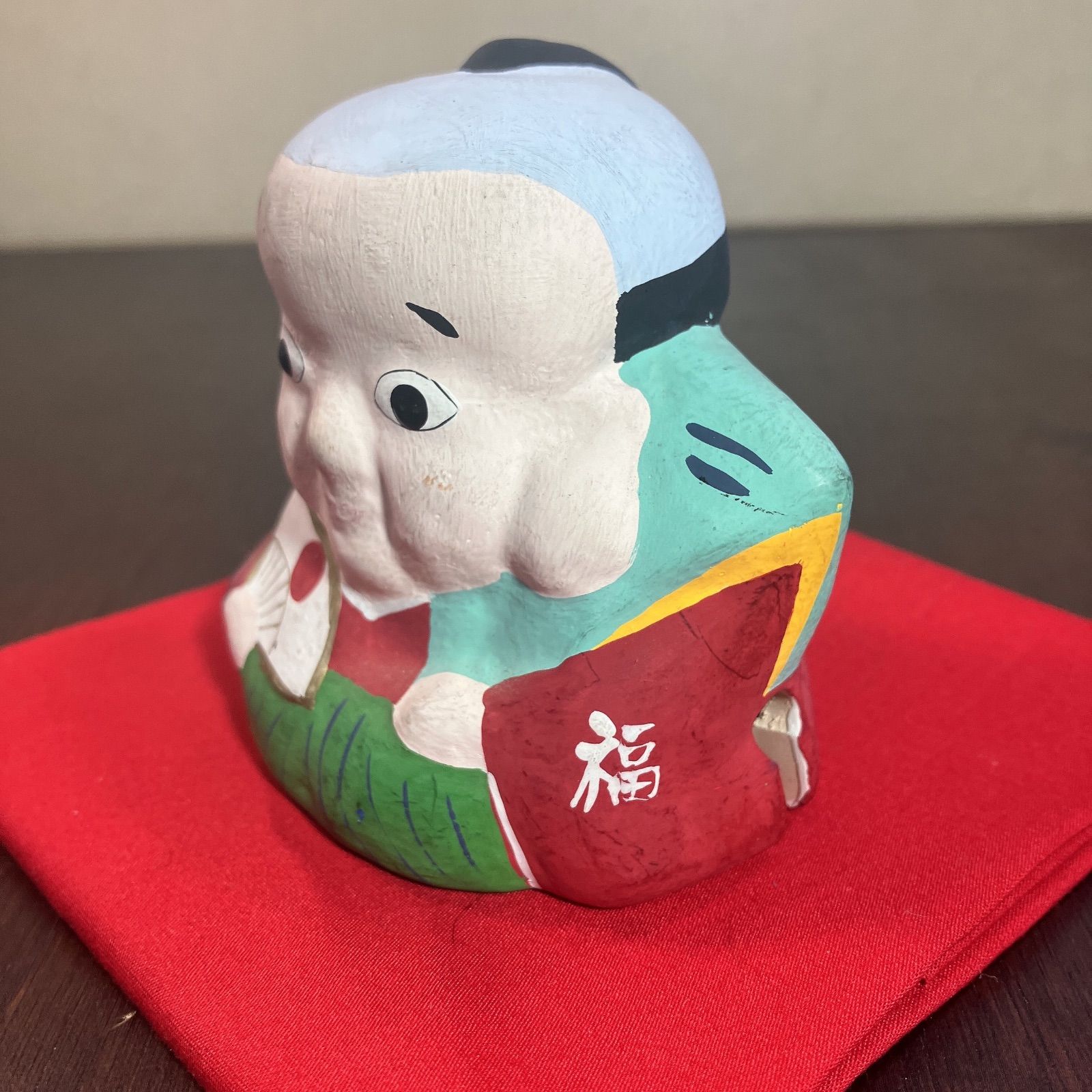 福助 置物 鈴 縁起物 骨董品 アンティーク レトロ よーいドン 隣の人間