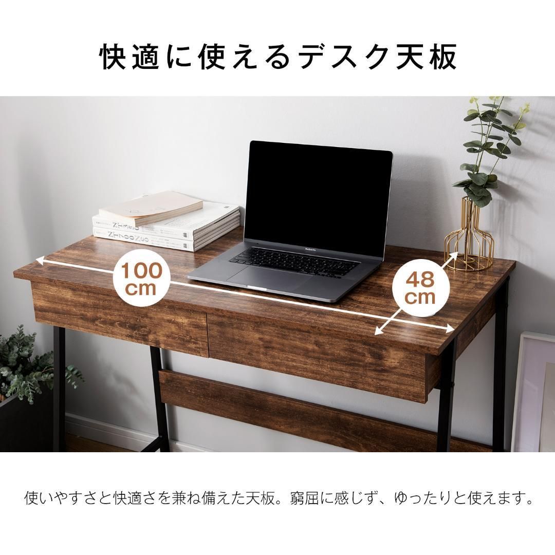 人気商品】パソコンデスク 引き出し付き 幅100*奥48 ナチュラル yew2