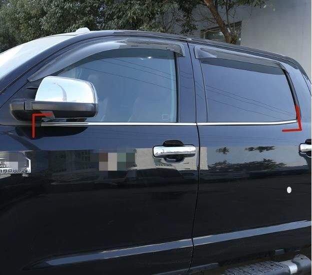 外装4個セット トヨタ タンドラ XK50 2014 - 2021年 サイド ドアウィンドウ デコレーション フレームトリムカバー