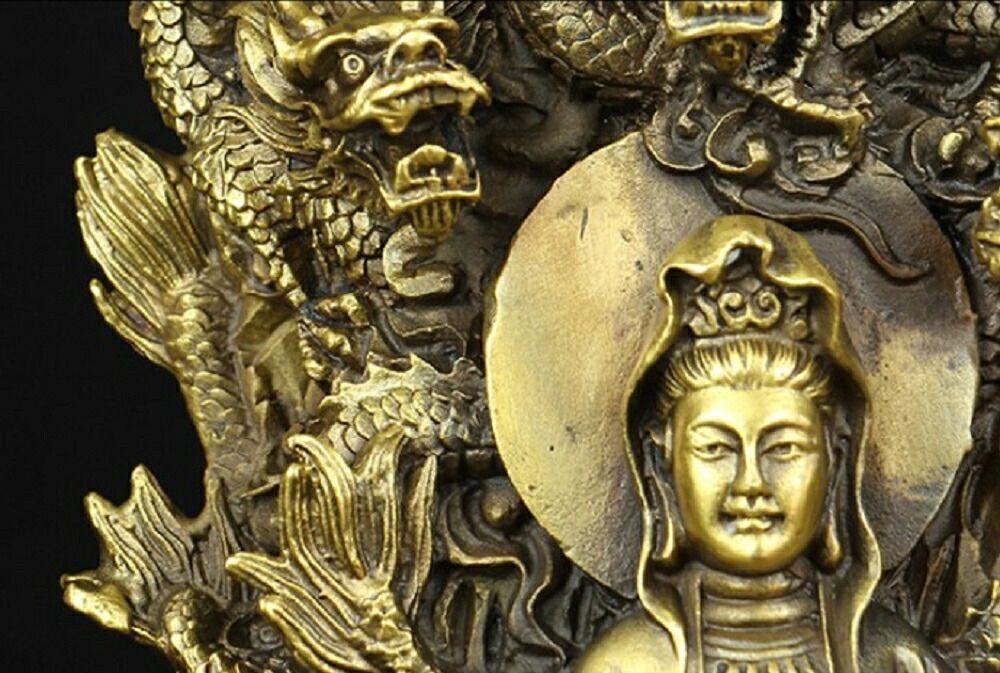 特大サイズ 九龍観音像 観音菩薩像 中国神話 竜生九子 仏像 - メルカリ