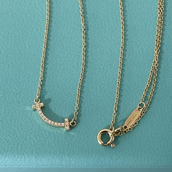 美品☆ティファニー Tiffany & Co. スマイルダイヤモンドネックレス 