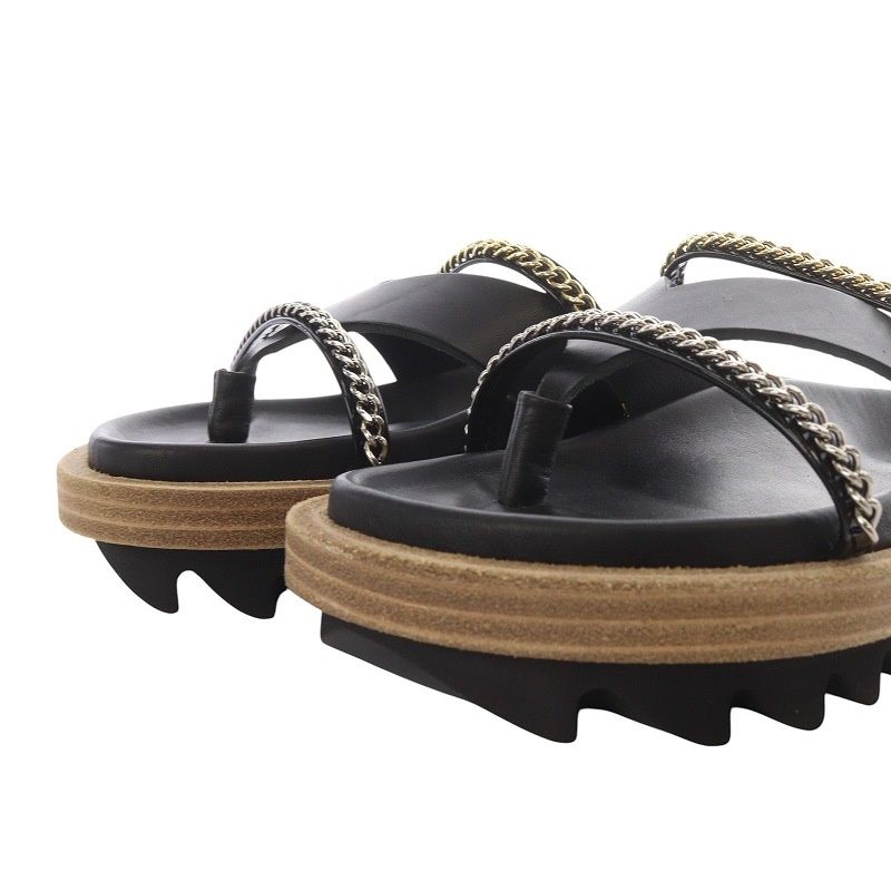 サカイ sacai トングサンダル プラットフォーム チェーン レザー 37  