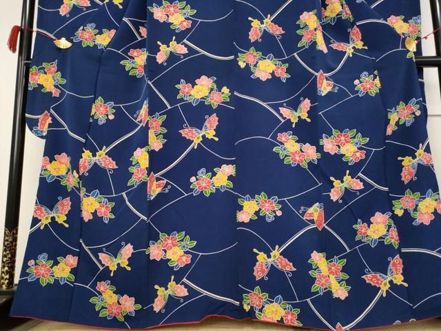 平和屋着物□豪華振袖 花蝶文 鬼しぼ縮緬 正絹 逸品 AAAZ2091st