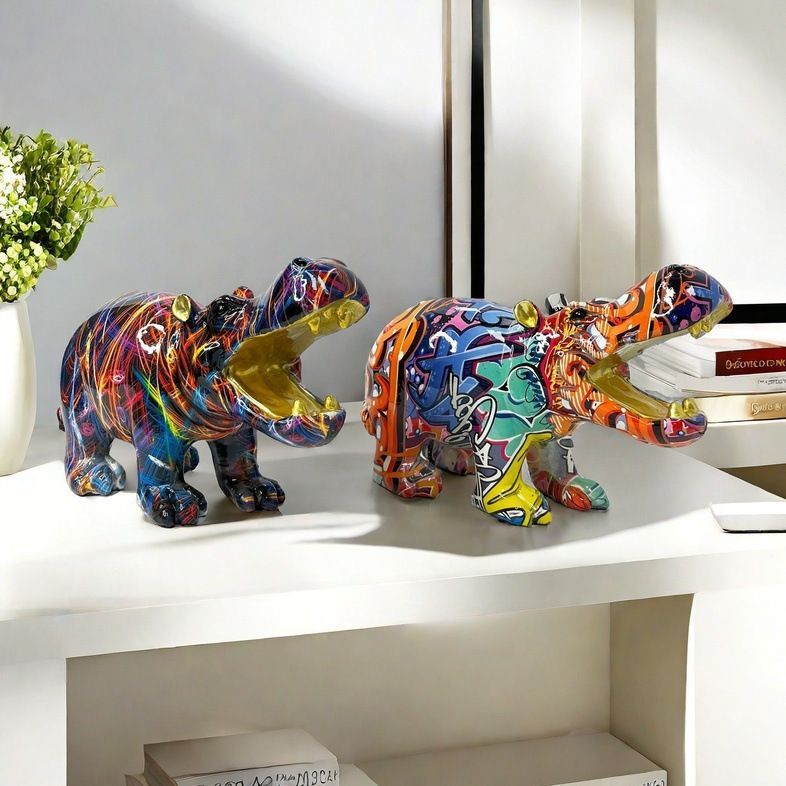 カバ　河馬　金属　彫像　オブジェ　置物　インテリア　工芸品　美術品　A1298 カバ 河馬 金属 彫像 オブジェ 置物 インテリア 工芸品 美術品 A1298