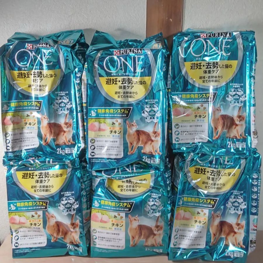 新品 ピュリナワン 避妊・去勢した猫の体重ケア チキン 2kg×6個