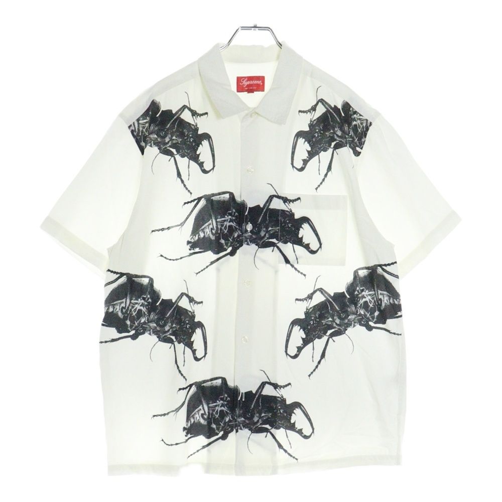 SUPREME (シュプリーム) 21SS Beetle S/S Shirt ビートル プリント オープンカラー 半袖シャツ ホワイト