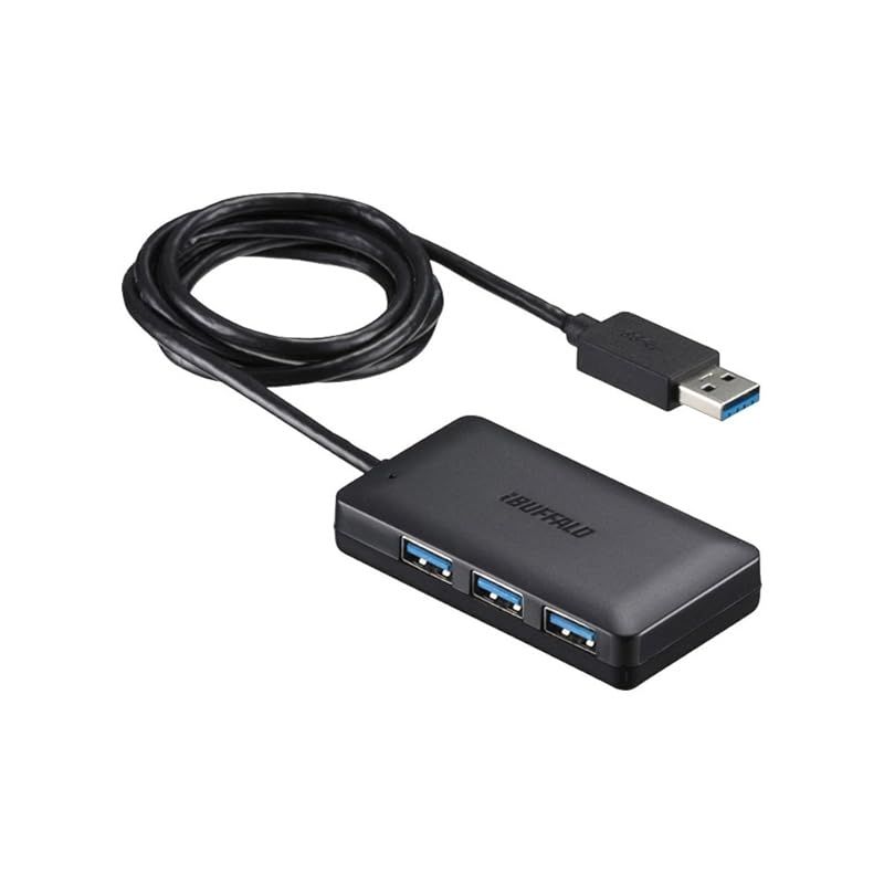 iBUFFALO USB3.0ハブ 4ポートセルフパワータイプ マグネット付き ブラック BSH4A08U3BK 0