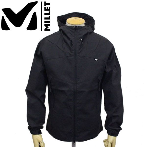 MILLET (ミレー) MIV01756 STORM COTTON HOODIE JKT M ストームコットンフーディ ジャケット 0247BLACK-NOIR MI010 XL-日本サイズXXL