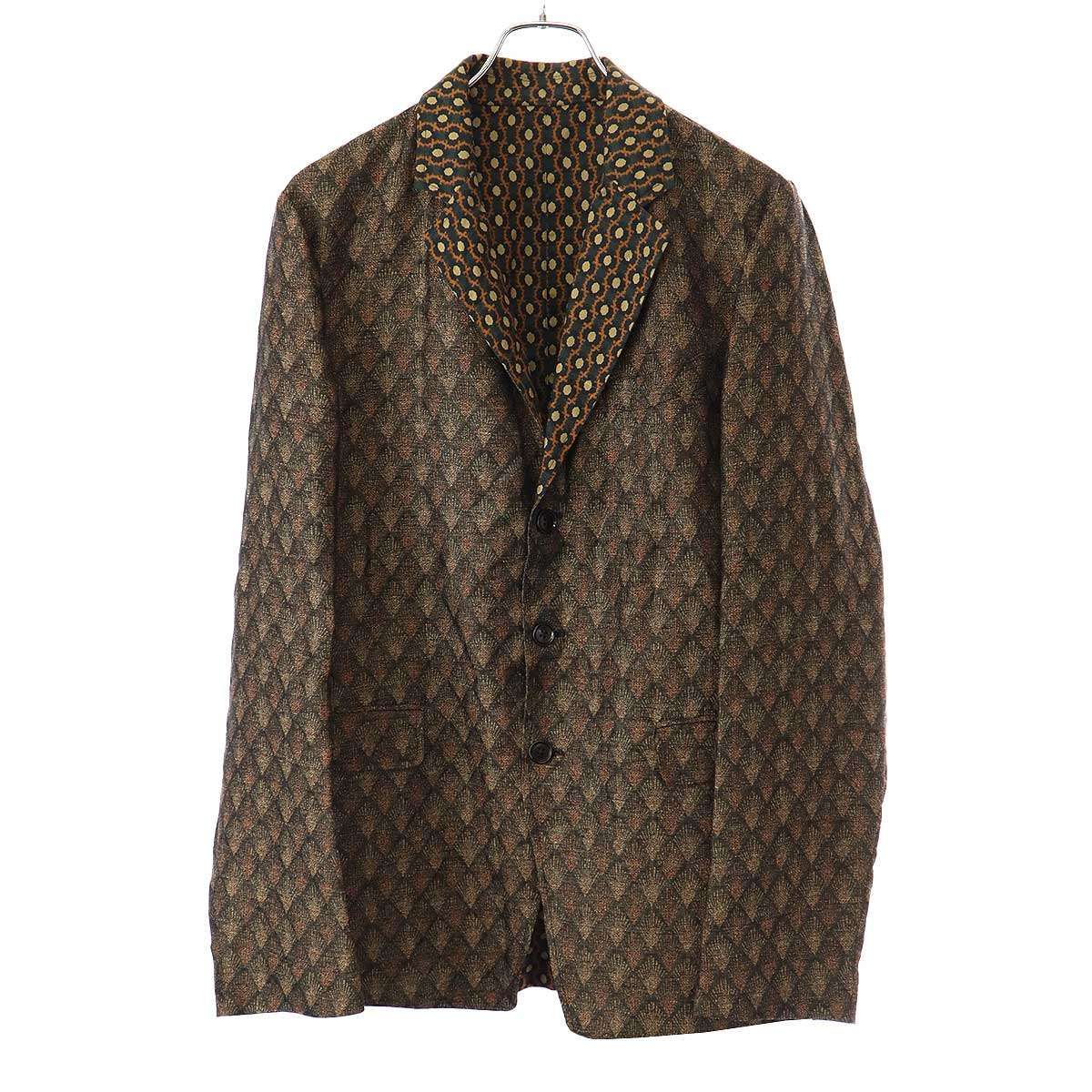 DRIES VAN NOTEN ドリスヴァンノッテン ジャガードリバーシブルジャケット 1157-343-0393 ブラウン 46