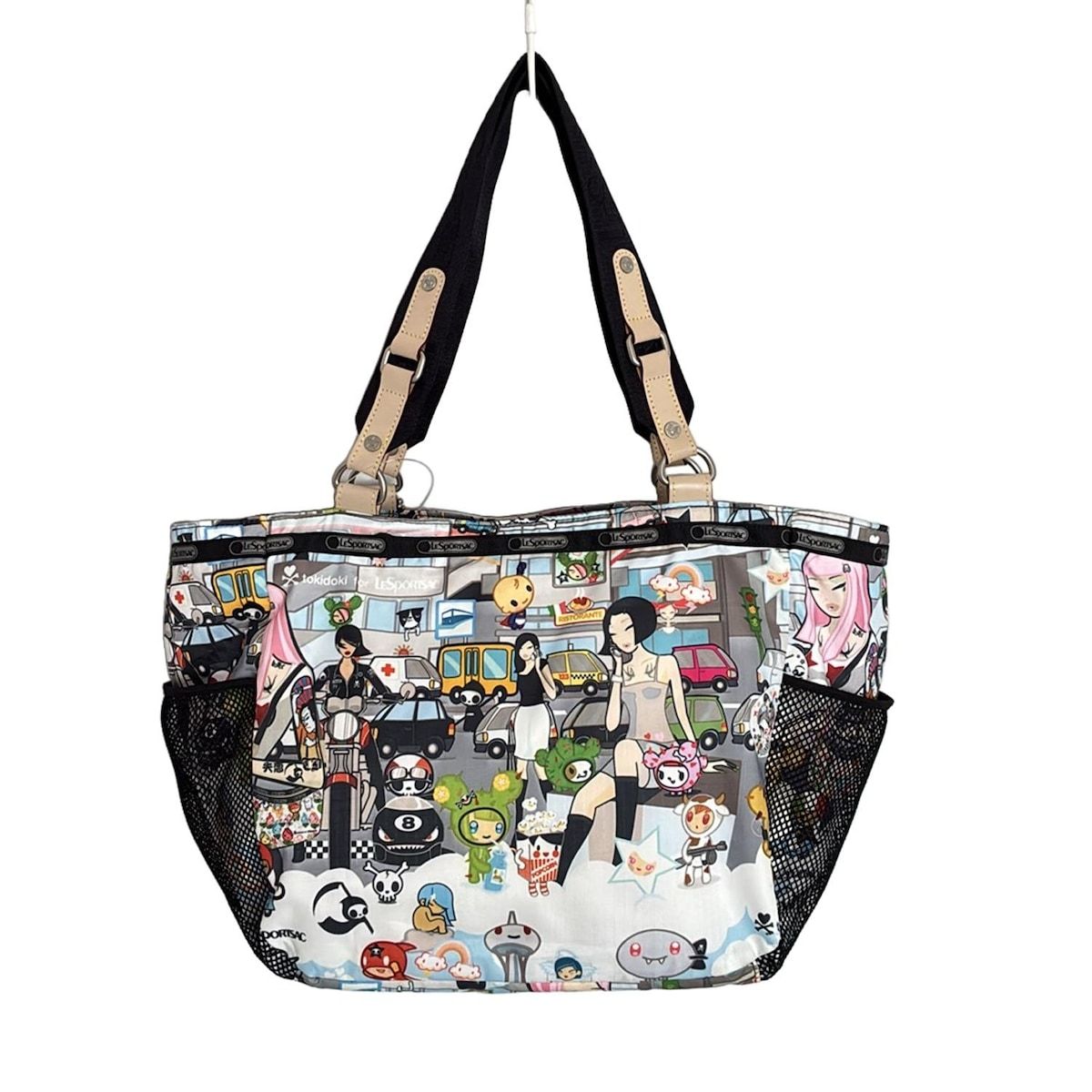 美品 レスポートサック トートバッグトキドキ コラボ ナイロン 軽量 総柄 A4 LeSportsac レスポートサック トキドキコラボ トートバッグ