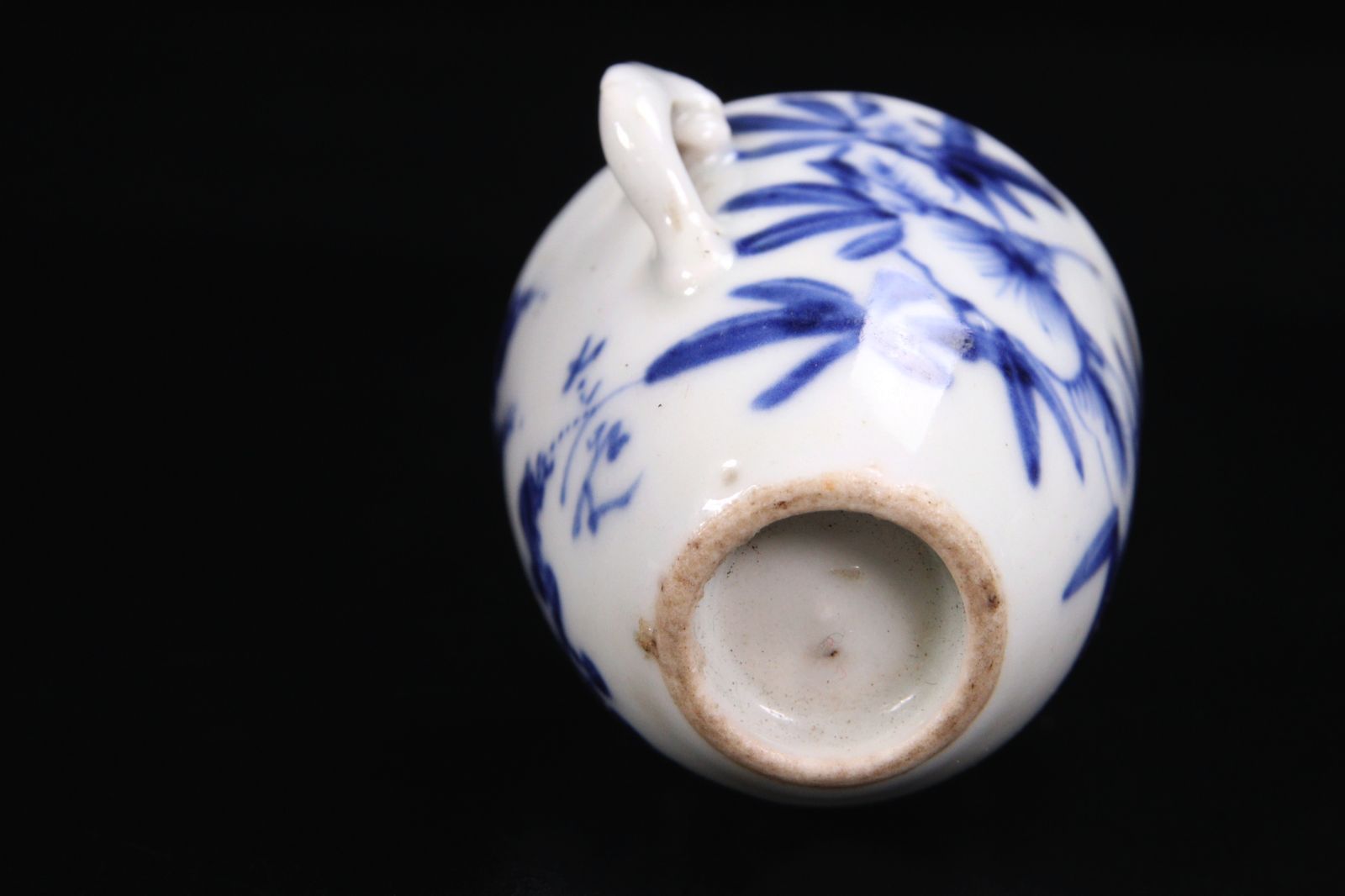 古伊万里 白磁製 染付カップ 極小5cm 猪口 唐物骨董 楾 G244-Ql