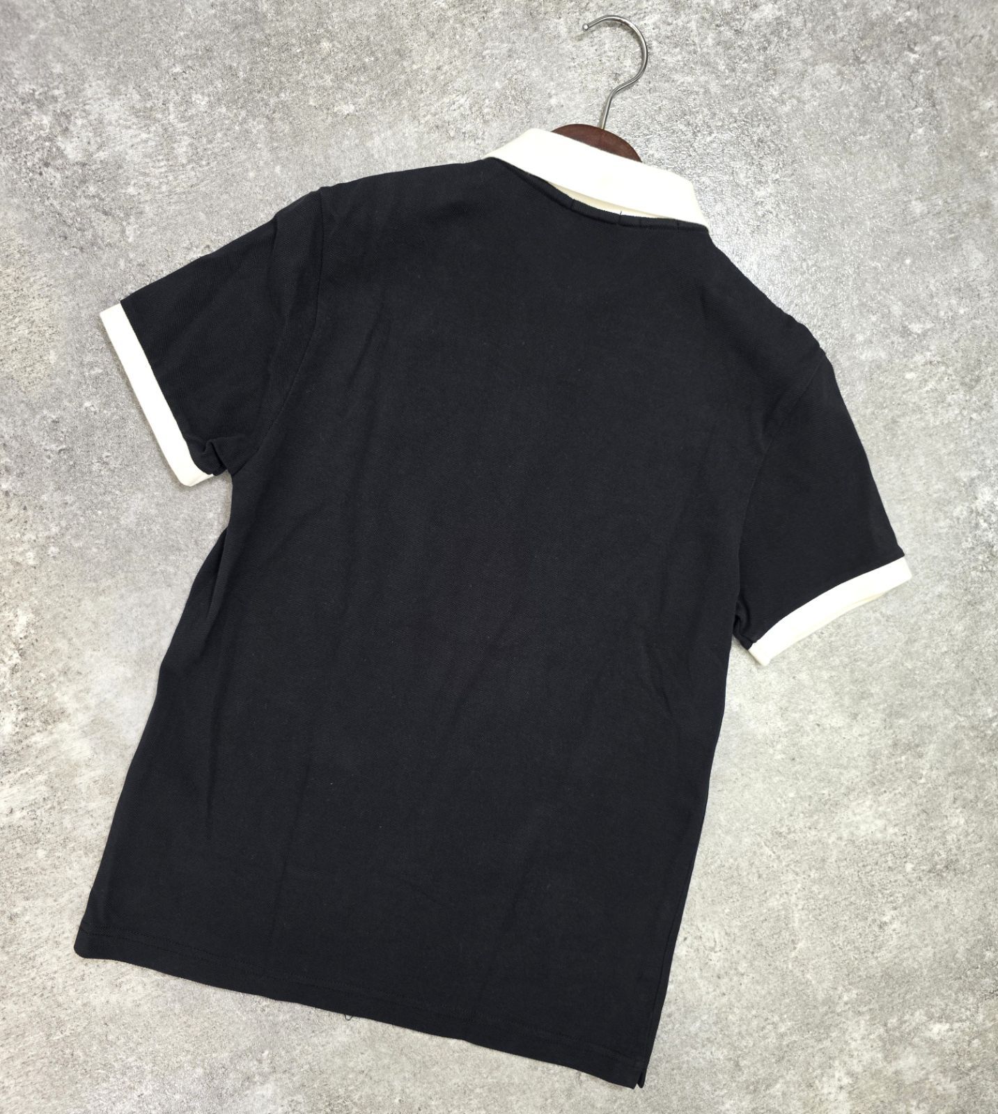 MONCLER モンクレール ワッペン 鹿の子 ポロシャツ XS ブラック MONCLER モンクレール レディース鹿の子ポロシャツ 8A00001